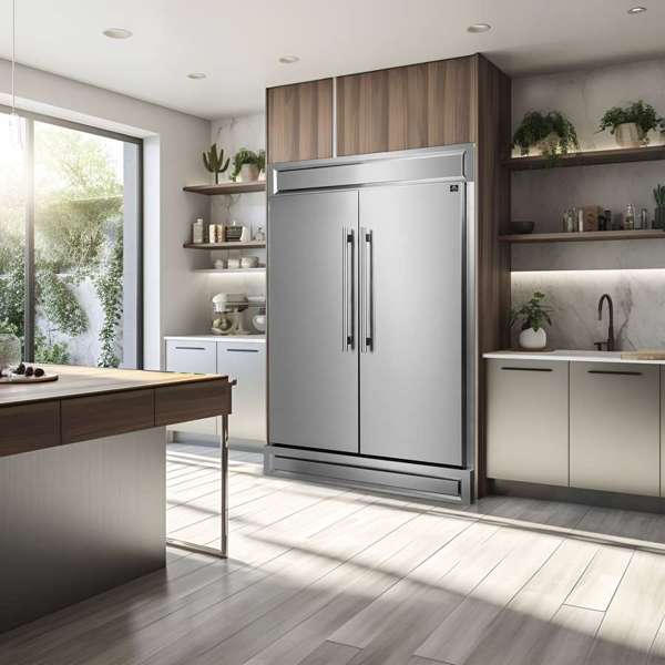 FORNO Premium 3 - Piece Kitchen Bundle - Galiano 48" Freestanding Dual Fuel Range, Maderno 60" Convertible Refrigerator/Freezer, Orvieto 48" Wall Mount Range Hood - Ocklawaha Outpost