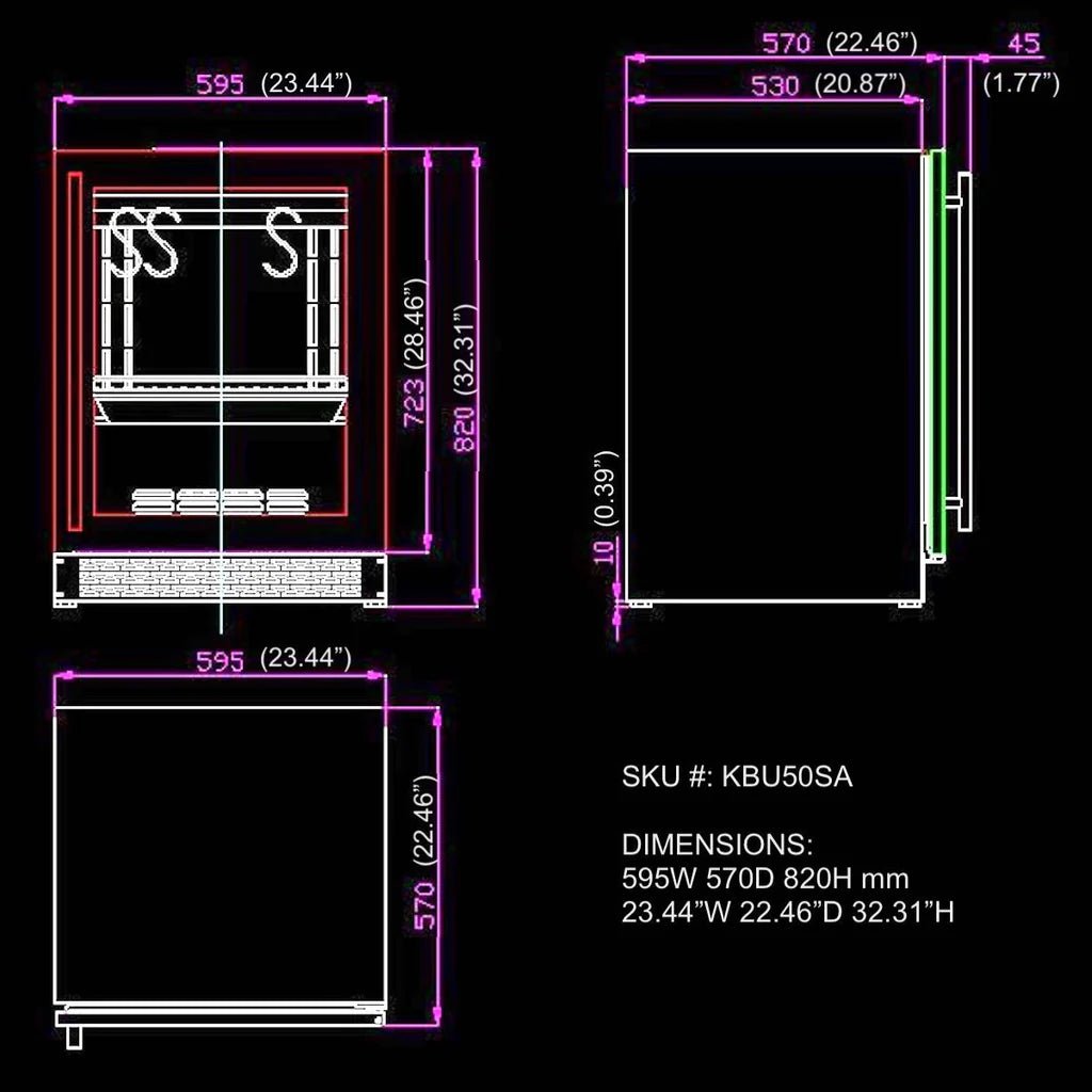 24 Inch Glass Door Under Counter Steak Ager Fridge - Ocklawaha Outpost