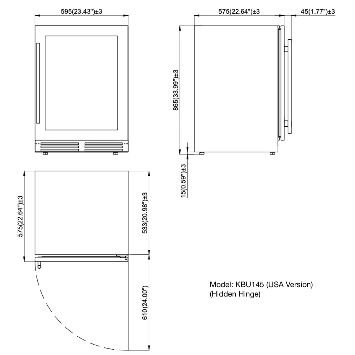 24 Inch Under Counter LOW-E Glass Door Beer Fridge - Ocklawaha Outpost