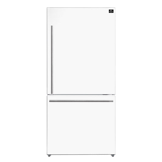 31″ Milano Espresso Bottom Freezer Right Swing Door Refrigerator in White - Ocklawaha Outpost