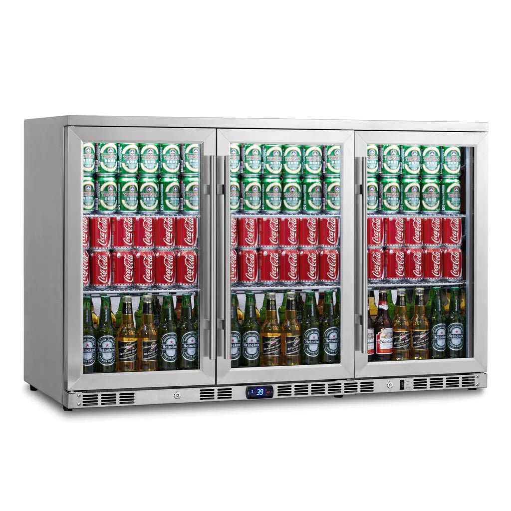 53 Inch Heating Glass 3 Door Large Beverage Refrigerator - Ocklawaha Outpost