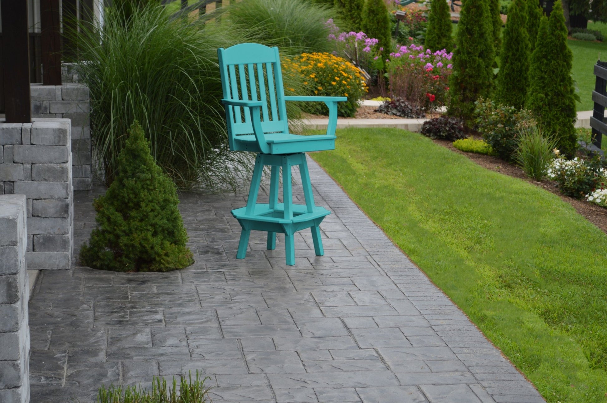 Amish Classic Poly Swivel Bar Chair w/ Arms - Ocklawaha Outpost