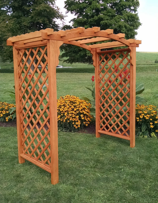 Amish Designed 6' Jamesport Arbor, Crafted with Premium Heart Pine Treated Lumber - Ocklawaha Outpost