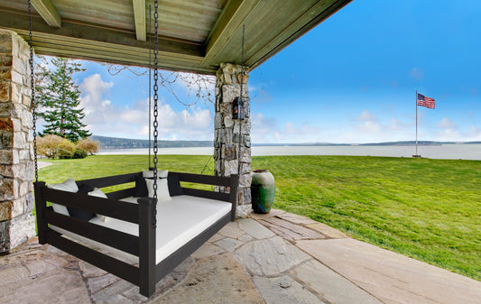 Amish Designed Full Homestead Hanging Daybed w Chain - Ocklawaha Outpost