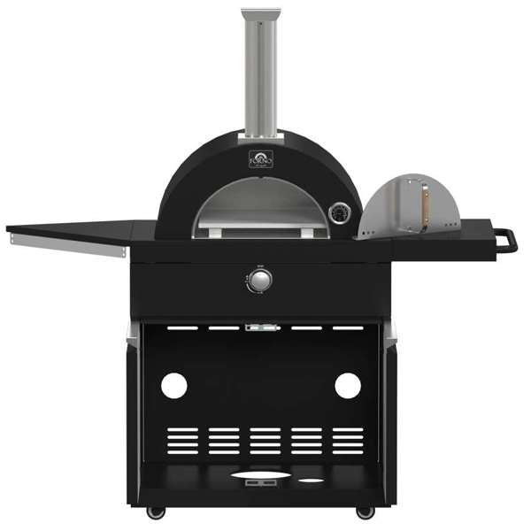 FORNO All’Aperto 99,600 BTU BBQ with 5 Stainless - Steel Burners with Infrared Burners & Side Burner, Sink Module with Black Sintered Stone Countertops, Plancha, Gas Pizza Oven, Bar & Beverage Cente - Ocklawaha Outpost