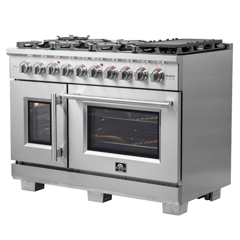 FORNO Capriasca 48″ Freestanding French Door Gas Range - Ocklawaha Outpost