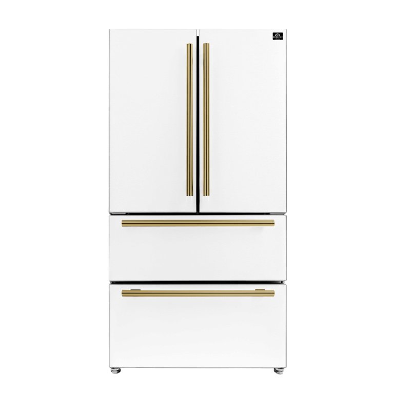 FORNO Espresso Moena 36-inch French Door Refrigerator in White, 19.2 Cu.ft - Ocklawaha Outpost