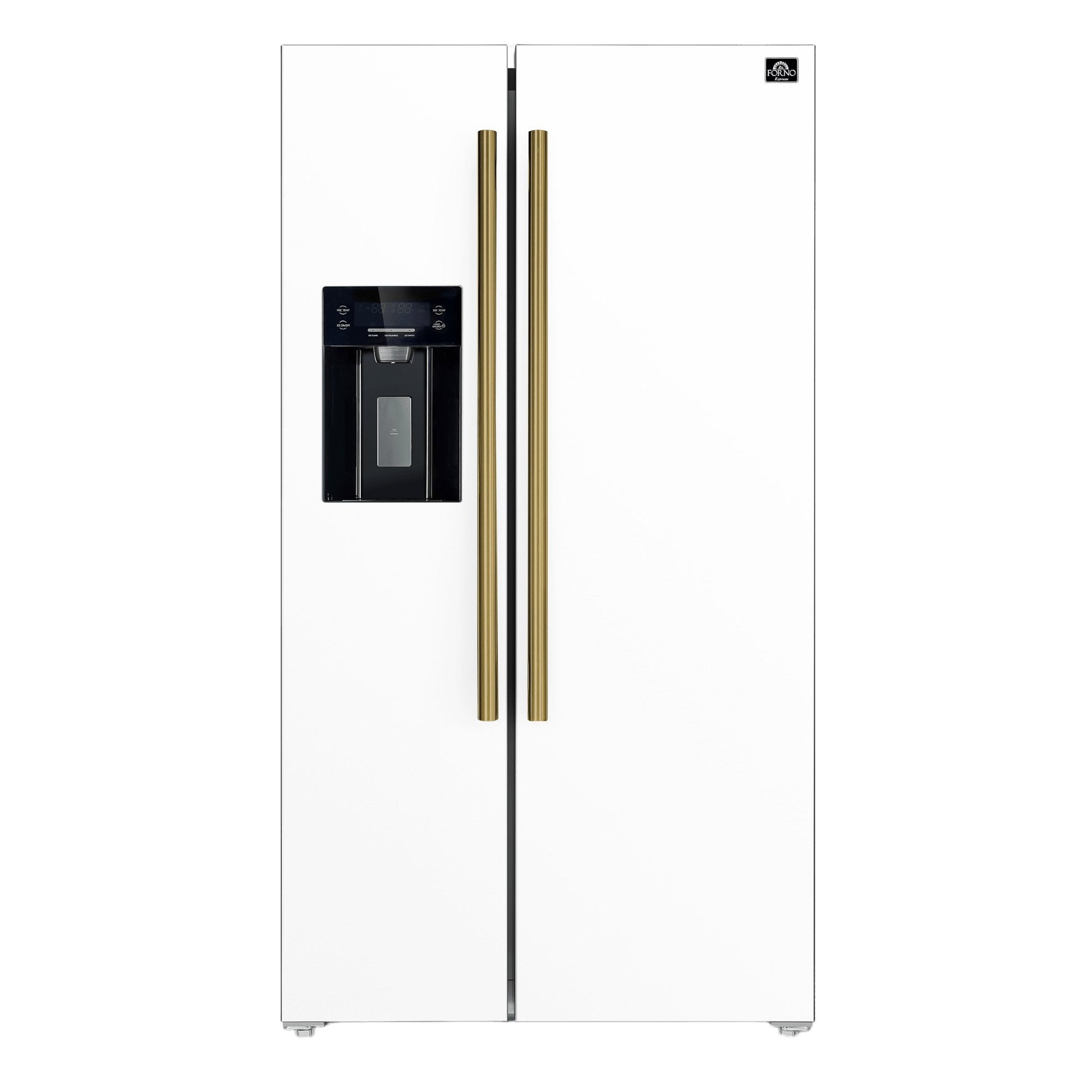 FORNO Espresso Salerno 36-inch Side-by-Side 20 cu.ft Refrigerator in White with Ice & Water Dispenser - Ocklawaha Outpost