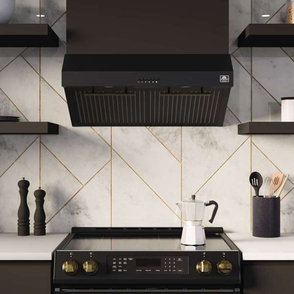 FORNO Premium 2 - Piece Kitchen Bundle - Leonardo Espresso 30" Range, 30" Range Hood - Ocklawaha Outpost