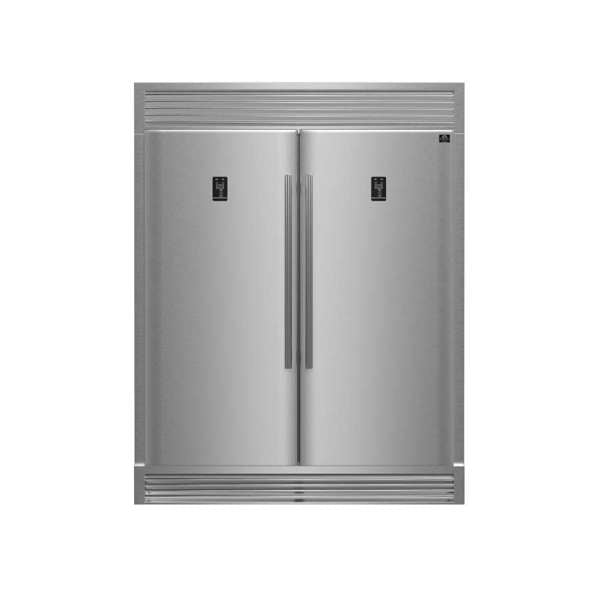 FORNO Premium 3 - Piece Kitchen Bundle - FORNO Capriasca 48" Freestanding Gas Range, FORNO Rizzuto 60" W. Dual Combo Convertible Refrigerator, FORNO 48" Wall Mount Range Hood - Ocklawaha Outpost