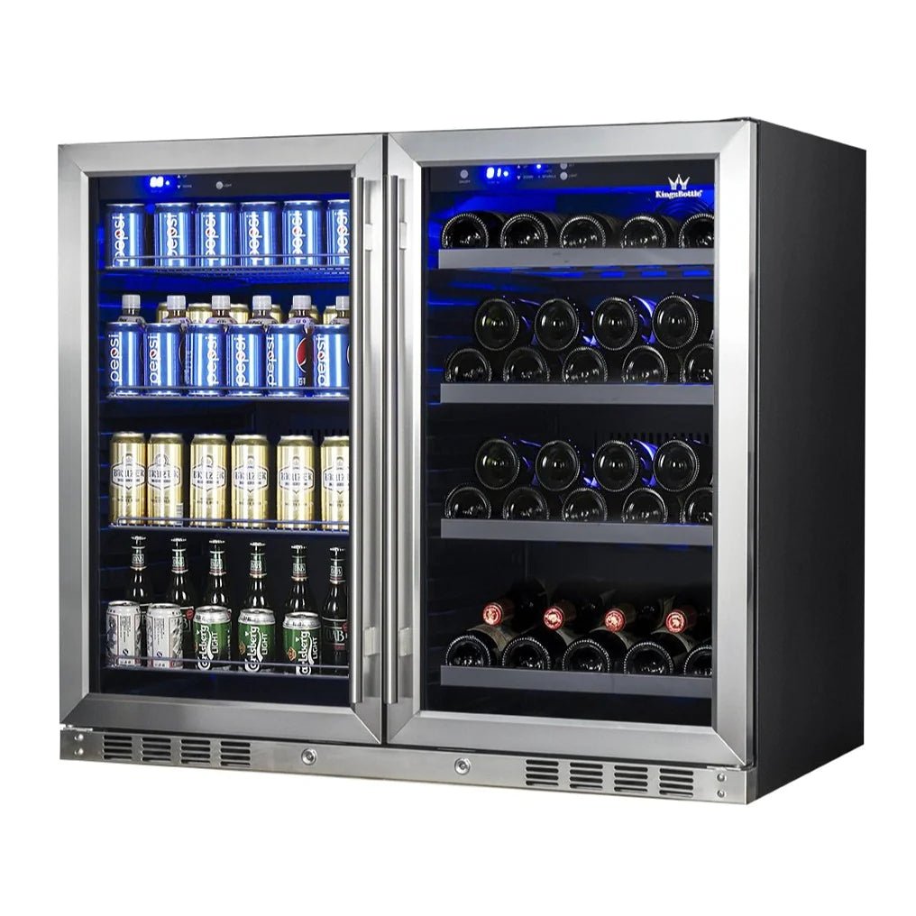 KingsBottle 39 Inch Under Counter Wine And Beer Fridge Combo - Ocklawaha Outpost