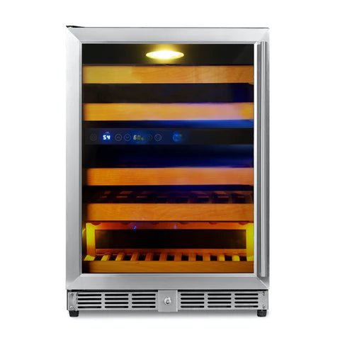 KingsBottle 44 Bottles 24 Inch Under Counter Dual Zone Wine Cooler Drinks - Ocklawaha Outpost