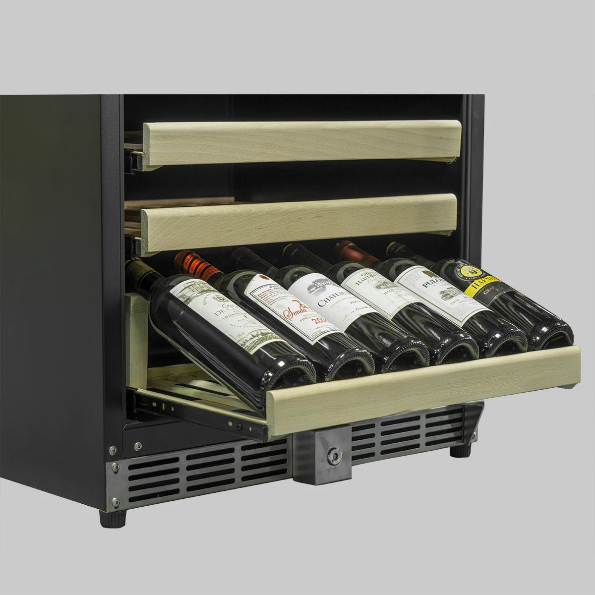 KingsBottle 44 Bottles 24 Inch Under Counter Dual Zone Wine Cooler Drinks - Ocklawaha Outpost