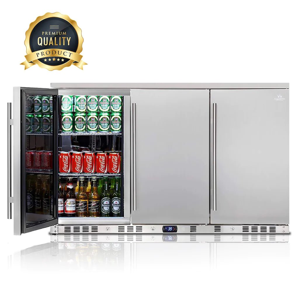 Outdoor 53 Inch Solid 3-Door Beverage Drinks Cooler By KingBottle - Ocklawaha Outpost