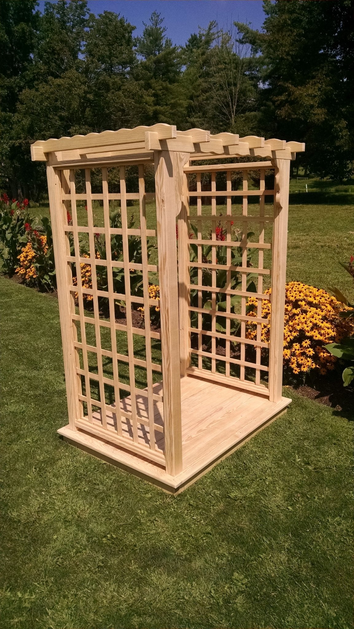 The 4' Lexington Arbor & Deck: Amish Crafted Timeless Elegance for Your Garden or Patio - Ocklawaha Outpost